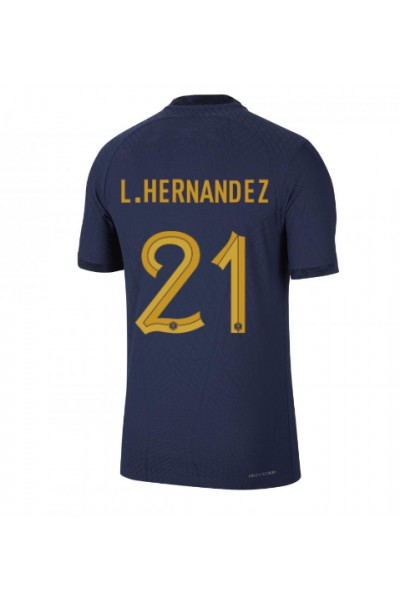 Frankrijk Lucas Hernandez #21 Voetbaltruitje Thuis tenue WK 2022 Korte Mouw